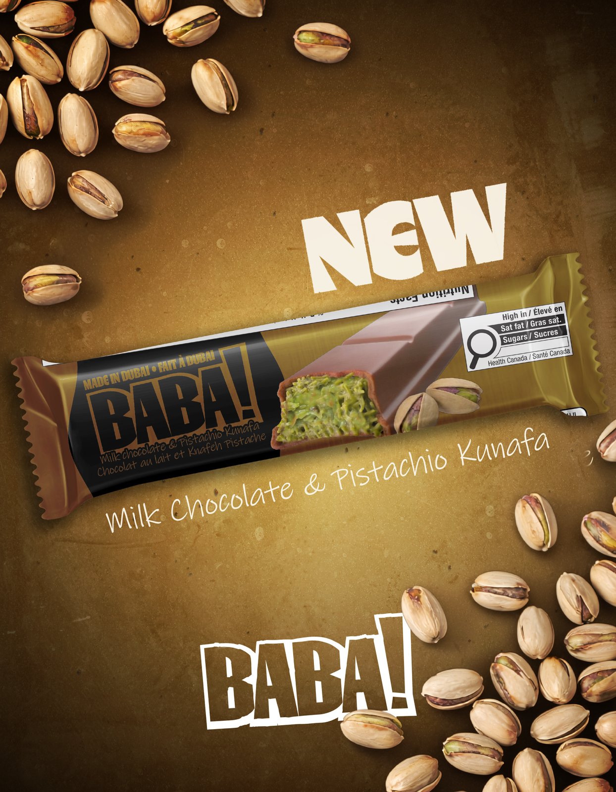 Pub barre BABA! pistache